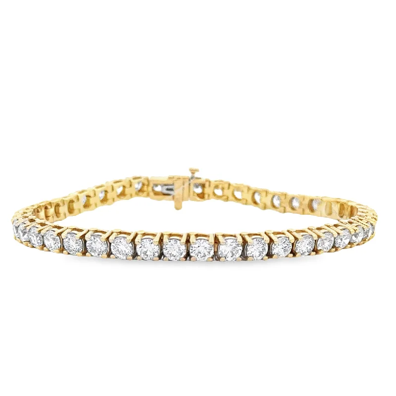 Lavish stone bracelets-13.20 CTW Diamond Tennis Bracelet in Yellow Gold