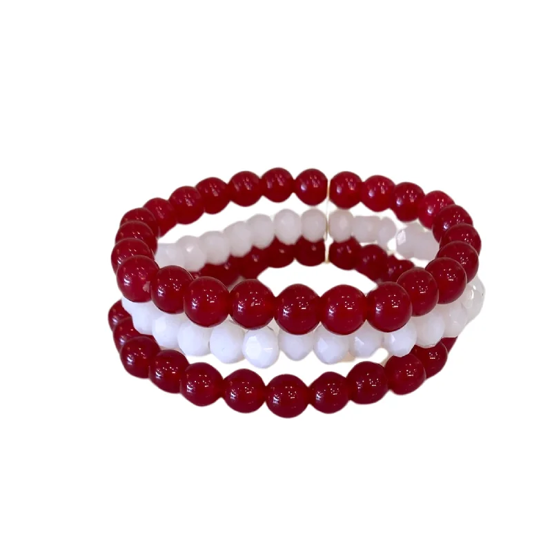 Jet black bracelets-Aggies Beaded Bracelet Stack