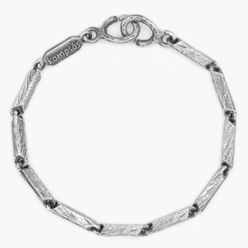 Woven thread bangles-Sterling Silver Tubes Bracelet