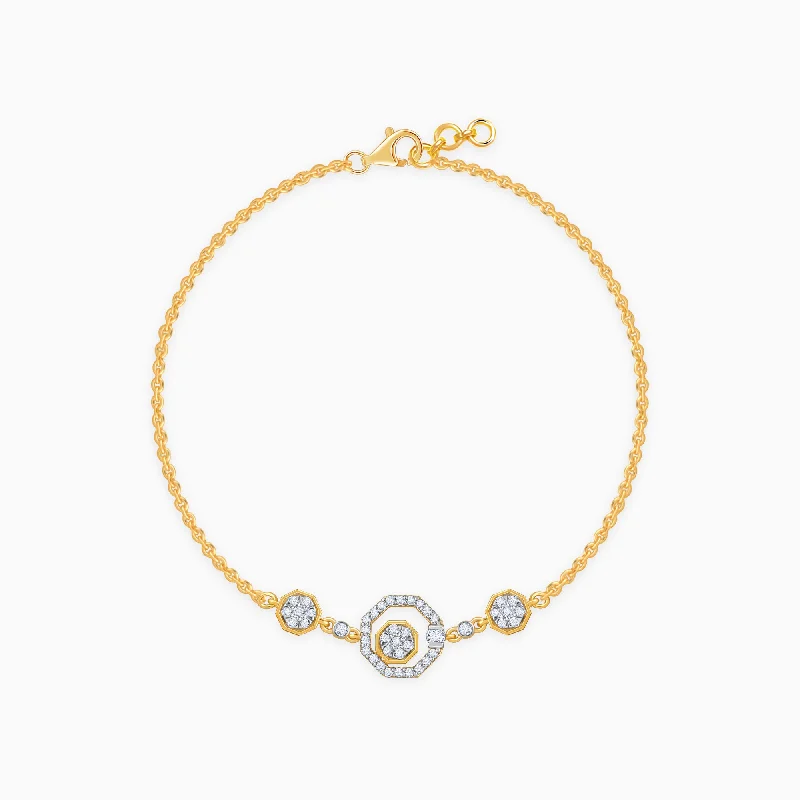 Smooth form bracelets-Gold Krystallos Diamond Bracelet