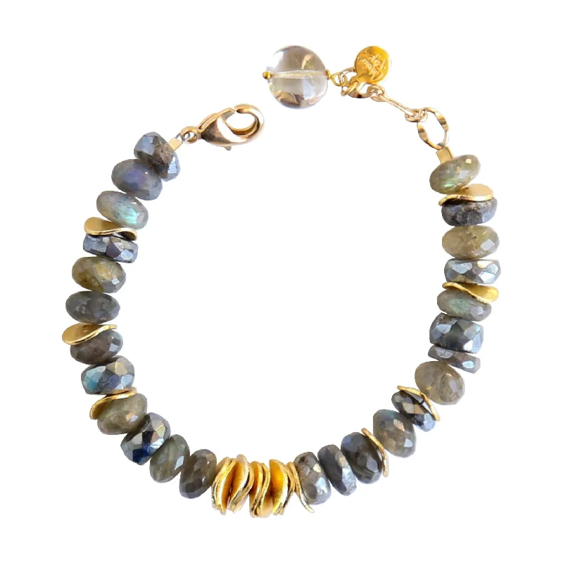 Tri-metal bracelets-Juno Bracelet in Labradorite