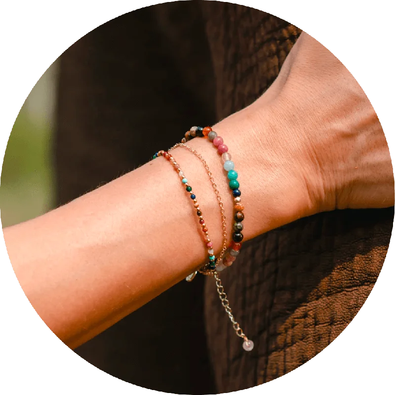 Solar theme bangles-Master Healer Layered Bracelet Stack