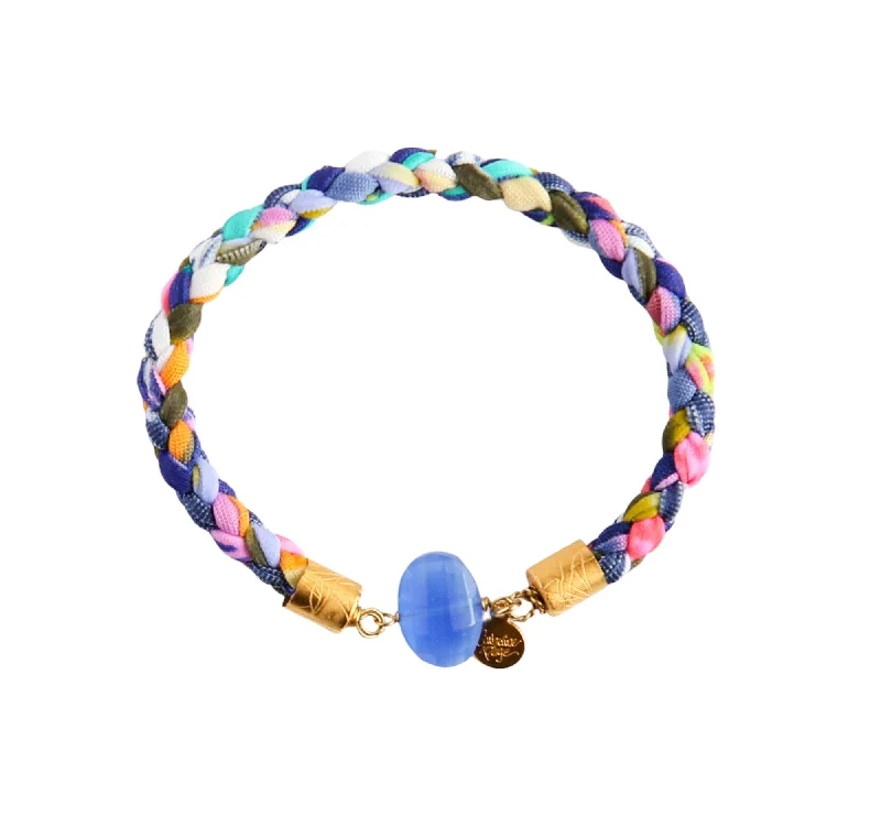 Sturdy stone bracelets-Glee Stretch Bracelet in Blue