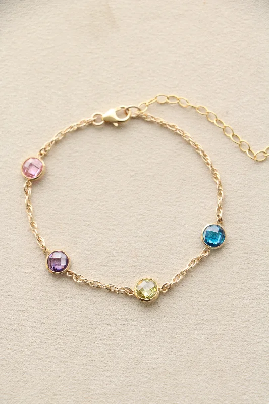 Radiant druzy bangles-checkered birthstone bracelet { gold }