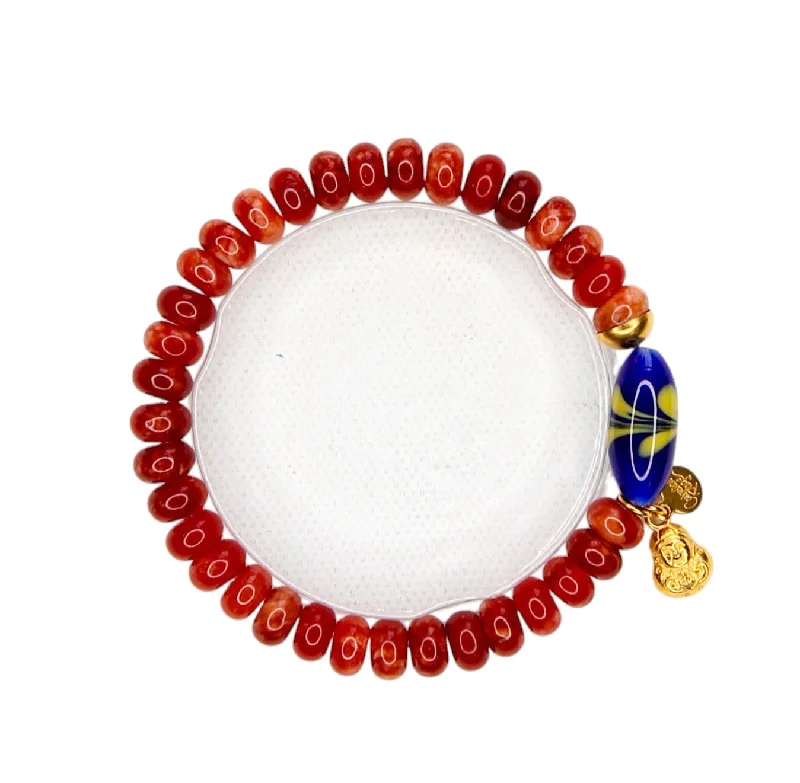 Crystal charm bracelets-Dharma Elastic Bracelet in Cherry Red