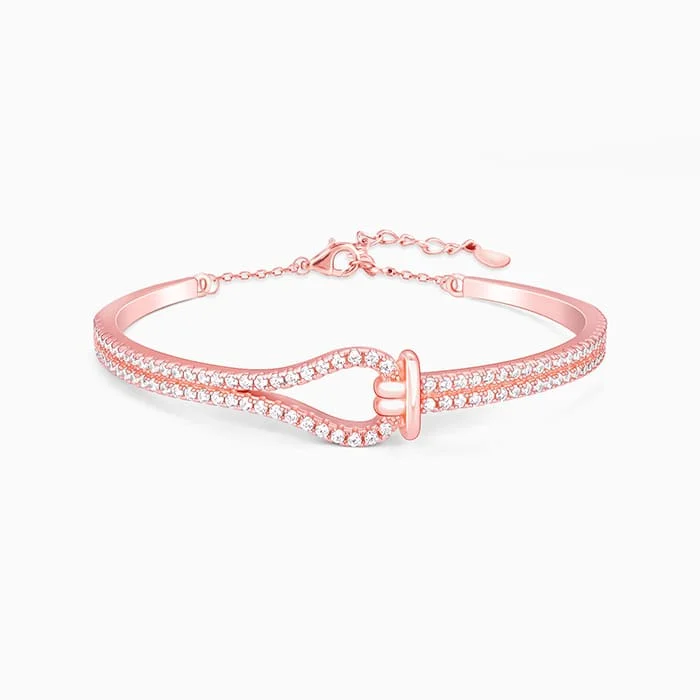 New moon bangles-Anushka Sharma Rose Gold Knotted Feelings Bracelet