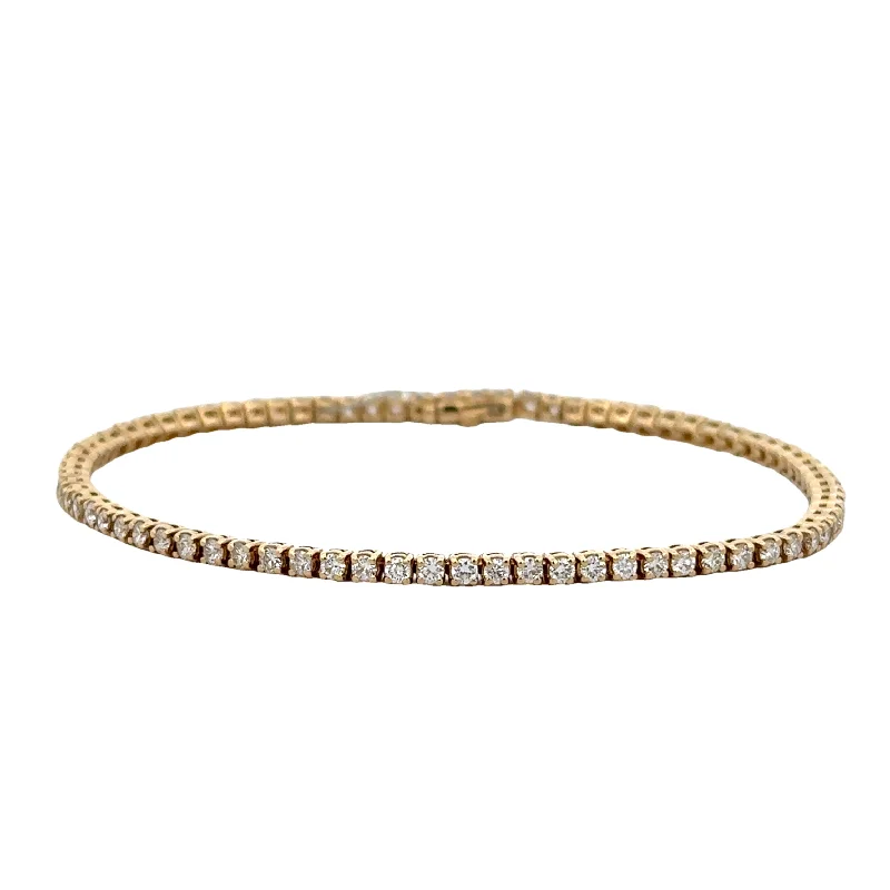 Intricate accent bangles-2.12 CTW Diamond Tennis Bracelet in Yellow Gold