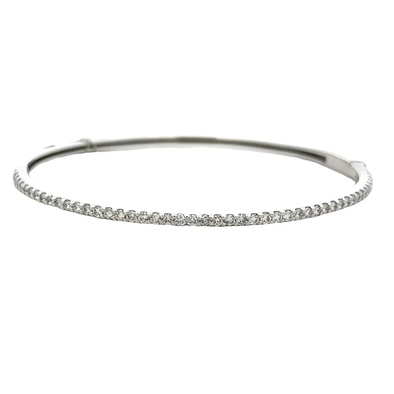 Warding eye bangles-Diamond Bangle Bracelet in White Gold