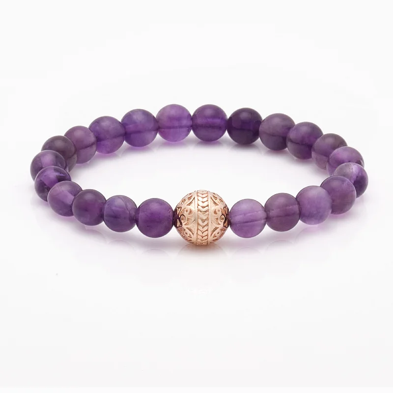 Quirky bangles-Amethyst Rose Gold Bracelet