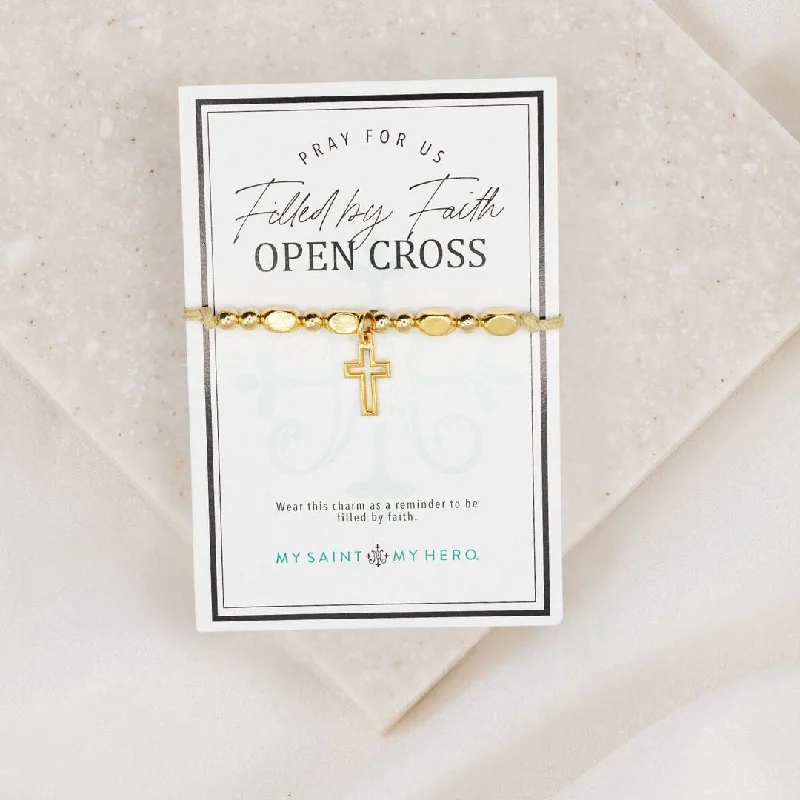 Tiny star bracelets-Open Cross Little Saints Bracelet