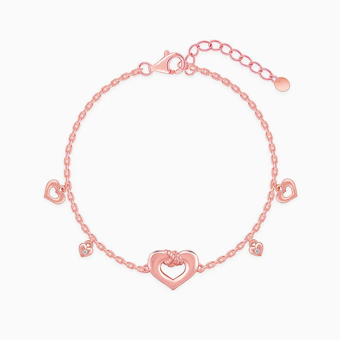 Flex cord bracelets-Rose Gold Loveknot Bracelet