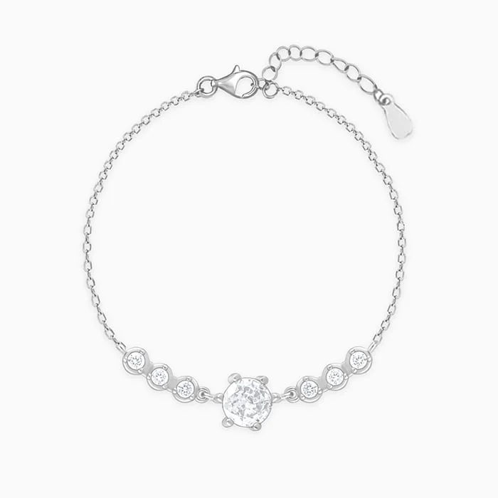 Reef bead bangles-Silver Solitaire Grace Bracelet