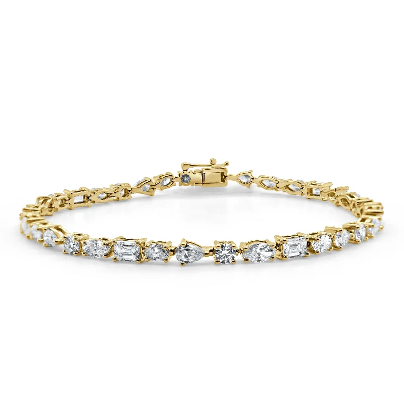 Sharp modern bracelets-Joelle Collection Diamond Fancy Shape Bracelet 5.62ct 14K Gold - White