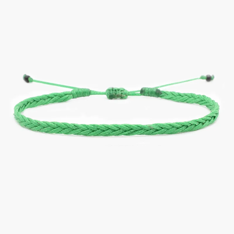 Spiral wire bangles-Adjustable Mini Braided Bracelet (Military Green)