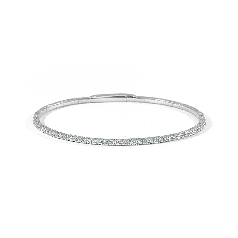 Bee motif bracelets-Joelle Collection Flexible Diamond Bangle Bracelet 1.05ct TDW 14K Gold