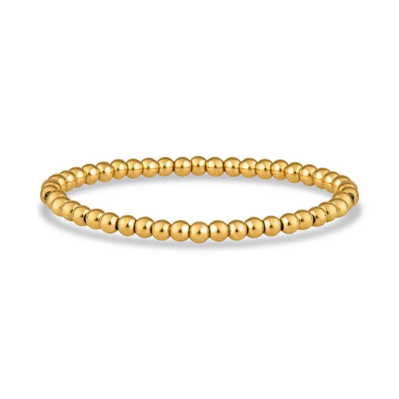 Loop knot bangles-4mm Gold Beaded Bracelet