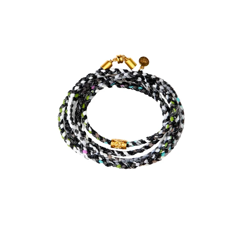 Glossy enamel bracelets-Zenwrap Bracelet/Choker/Anklet in Blacks