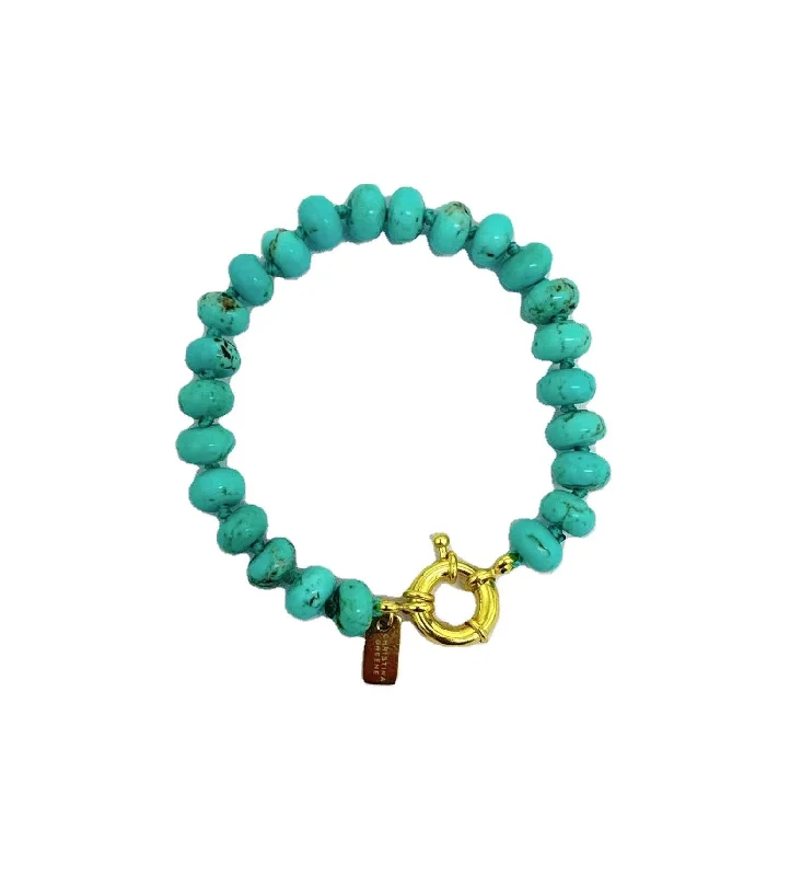 Raven feather bangles-Eternal Turquoise Beaded Knotted Bracelet