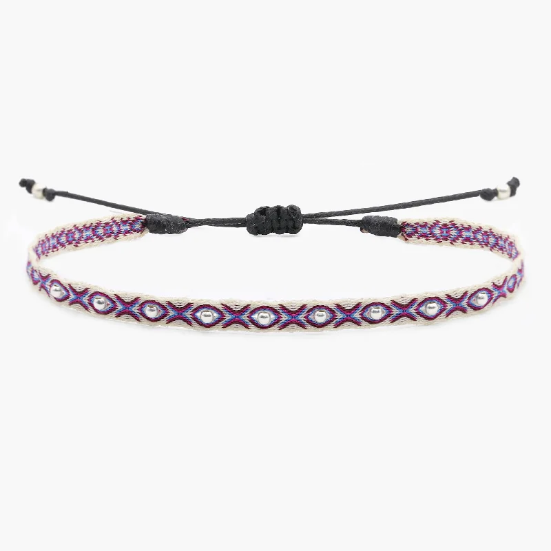 Hope charm bangles-Handmade Silver Purnama Bracelet 29 (Pink)