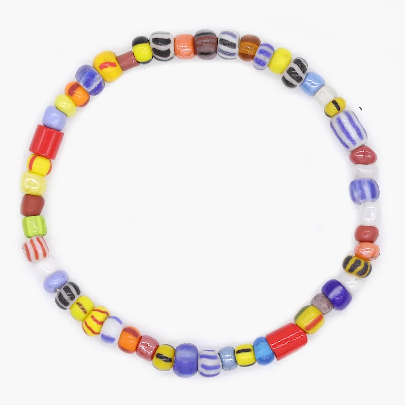 Glossy enamel bracelets-4mm Stretchy Bracelet With Assorted Glass Beads